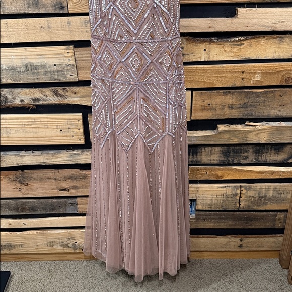Adrianna Papell Beaded Gown in Nude and Silver - Picture 3 of 12